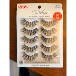 KISS So Wispy False Eyelashes Multipack 5 Pairs Style 01 KPLM03 Black 56727
